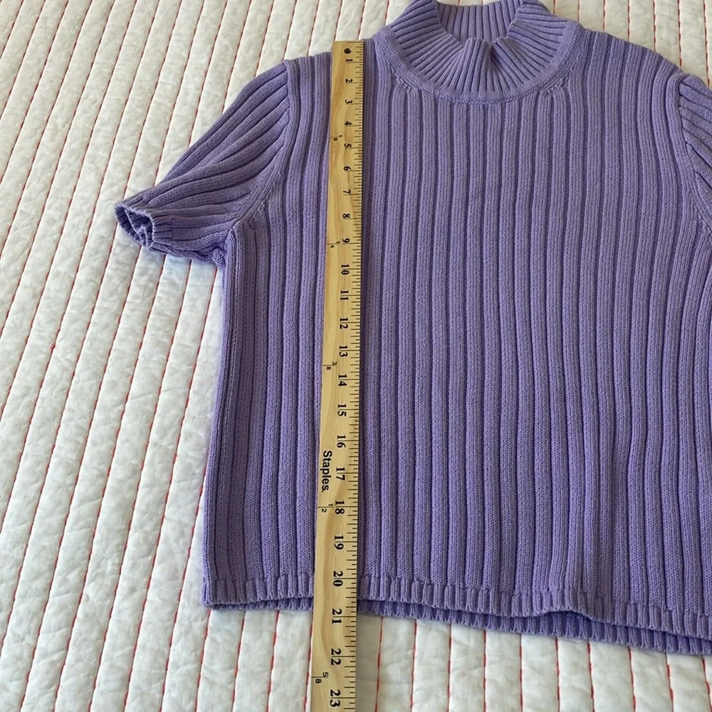 Jcrew Cotton-blend short-sleeve turtleneck sweater sz L gently used. - Picture 6 of 10